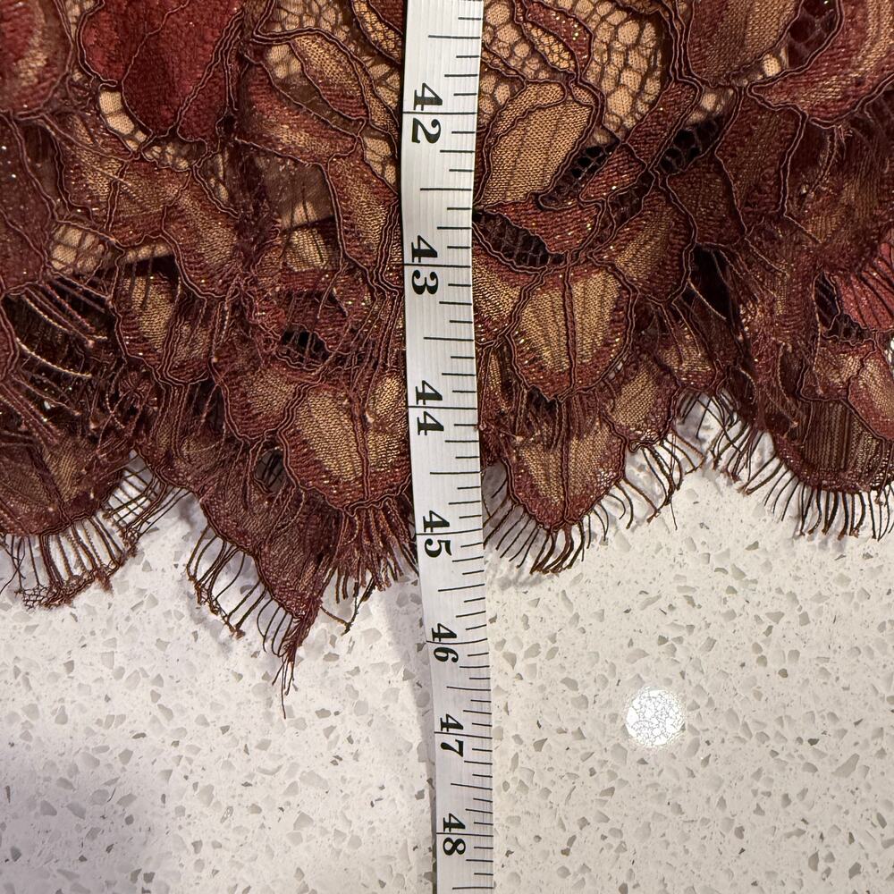Calvin Klein Rust Brown Floral Lace Midi Dress Sleeveless Wedding 8 Fall Autumn - Picture 11 of 11
